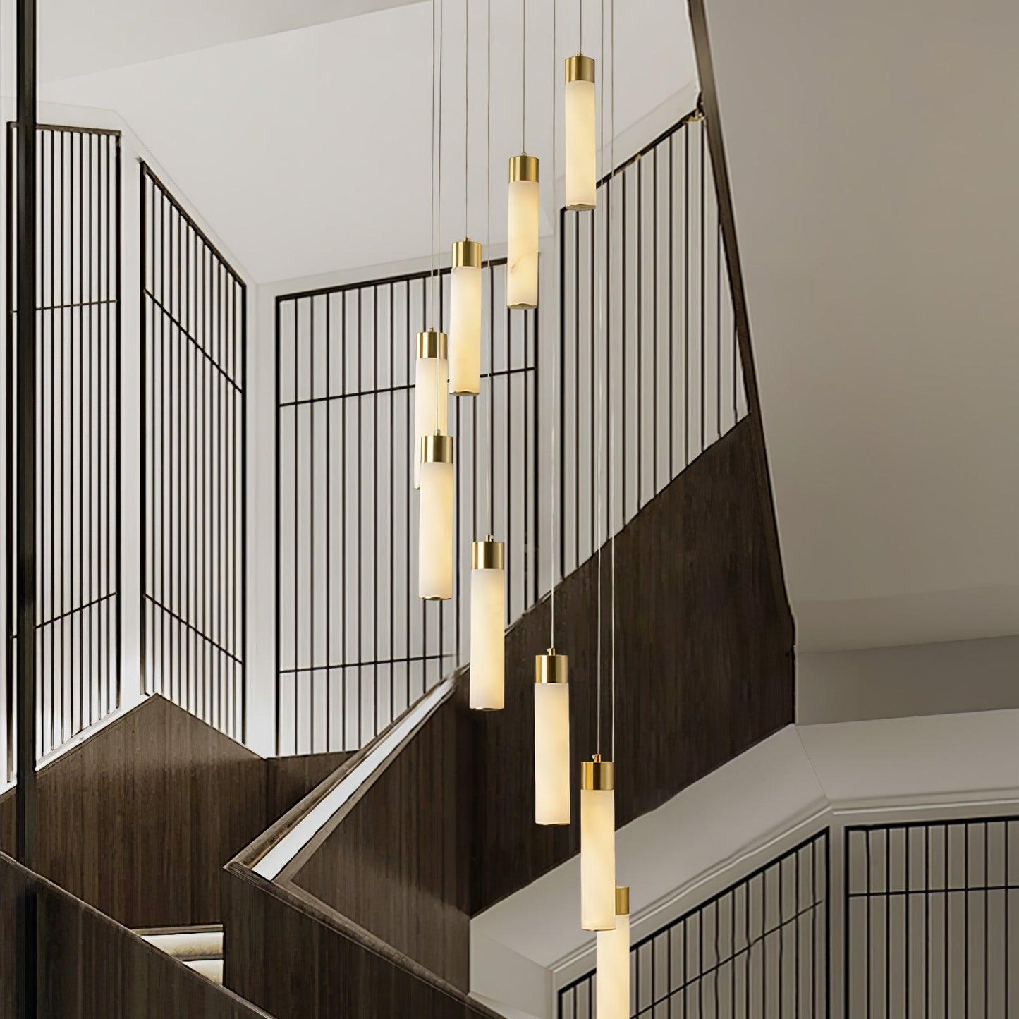 Celestial Alabaster Cascade Chandelier - Elegant Design, Adjustable He