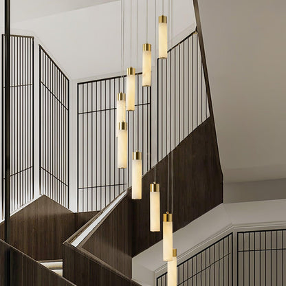 Celestial Alabaster Cascade Chandelier - Elegant Design, Adjustable He
