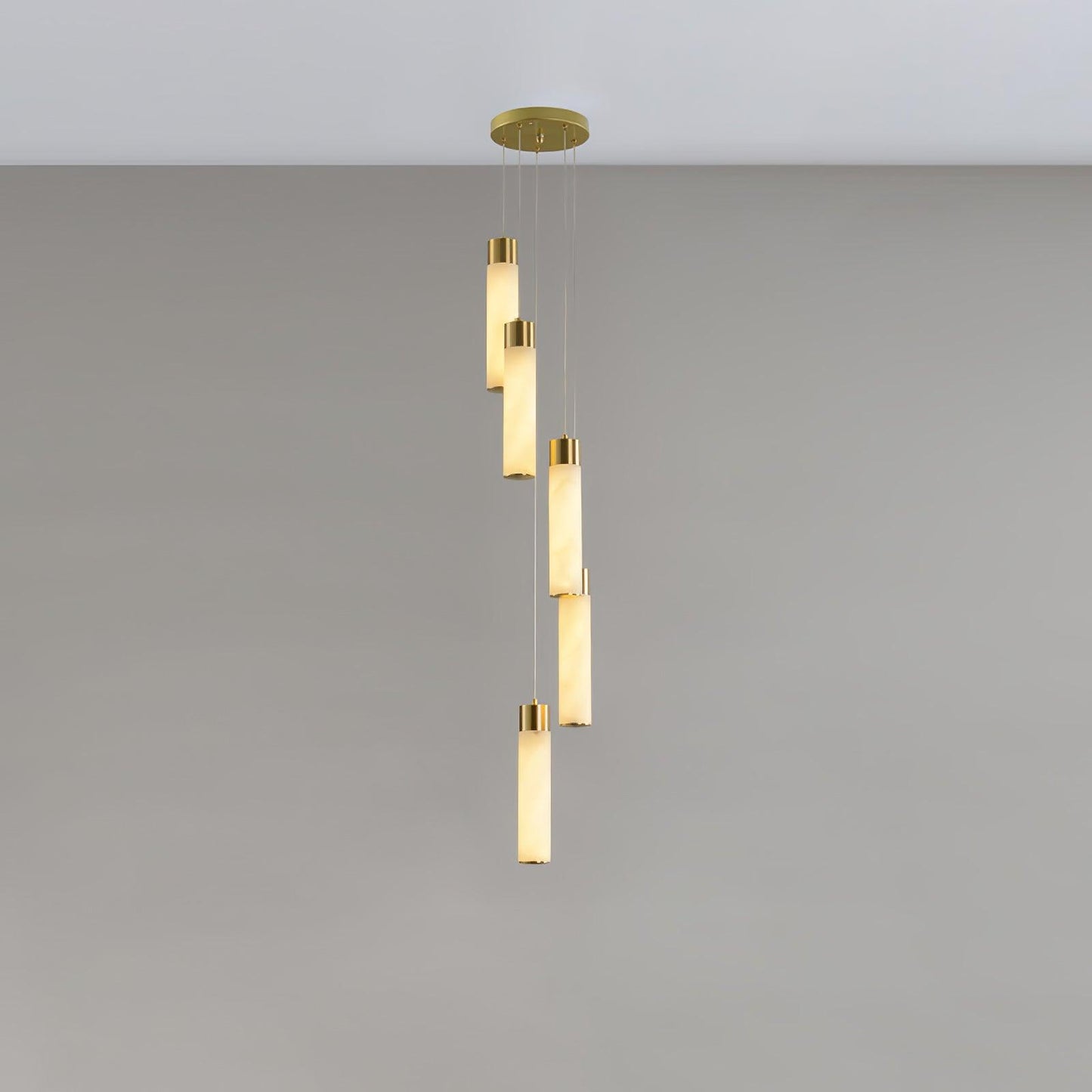 Celestial Alabaster Cascade Chandelier - Elegant Design, Adjustable He