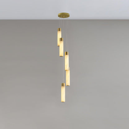 Celestial Alabaster Cascade Chandelier - Elegant Design, Adjustable He