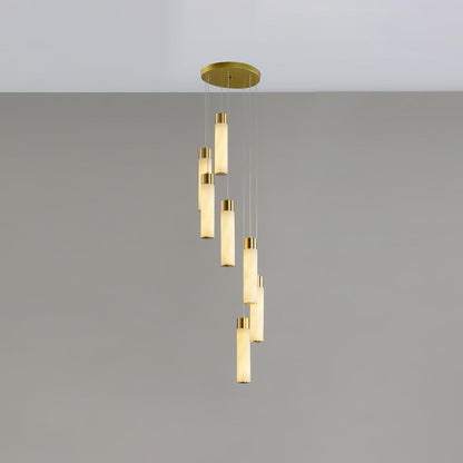 Celestial Alabaster Cascade Chandelier - Elegant Design, Adjustable He