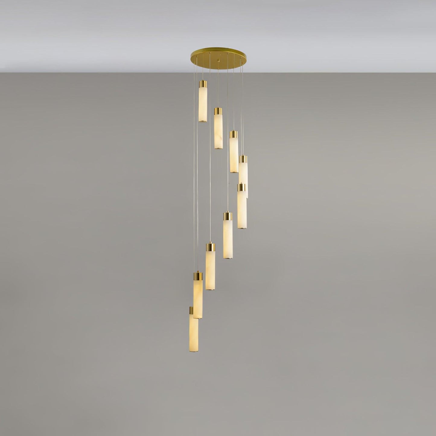 Celestial Alabaster Cascade Chandelier - Elegant Design, Adjustable He