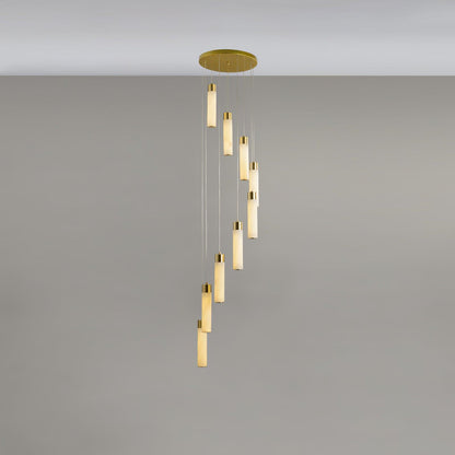Celestial Alabaster Cascade Chandelier - Elegant Design, Adjustable He