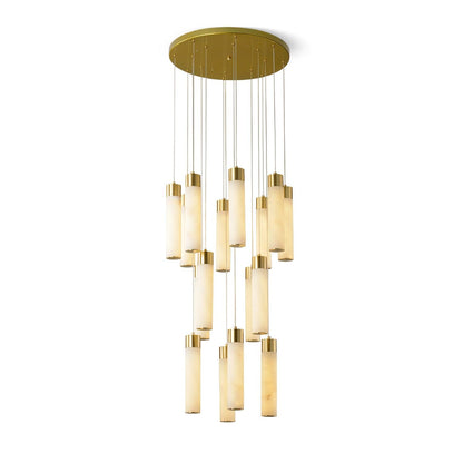 Celestial Alabaster Cascade Chandelier - Elegant Design, Adjustable He