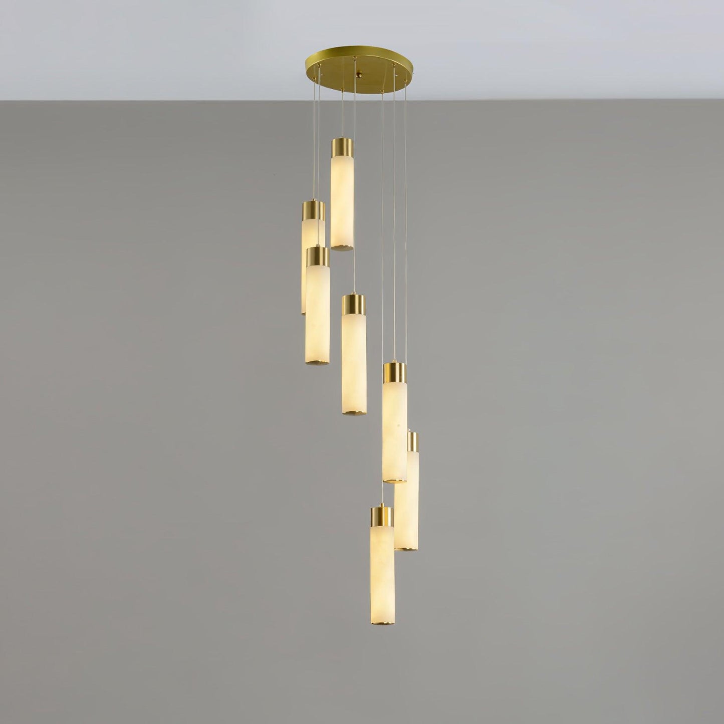 Celestial Alabaster Cascade Chandelier - Elegant Design, Adjustable He