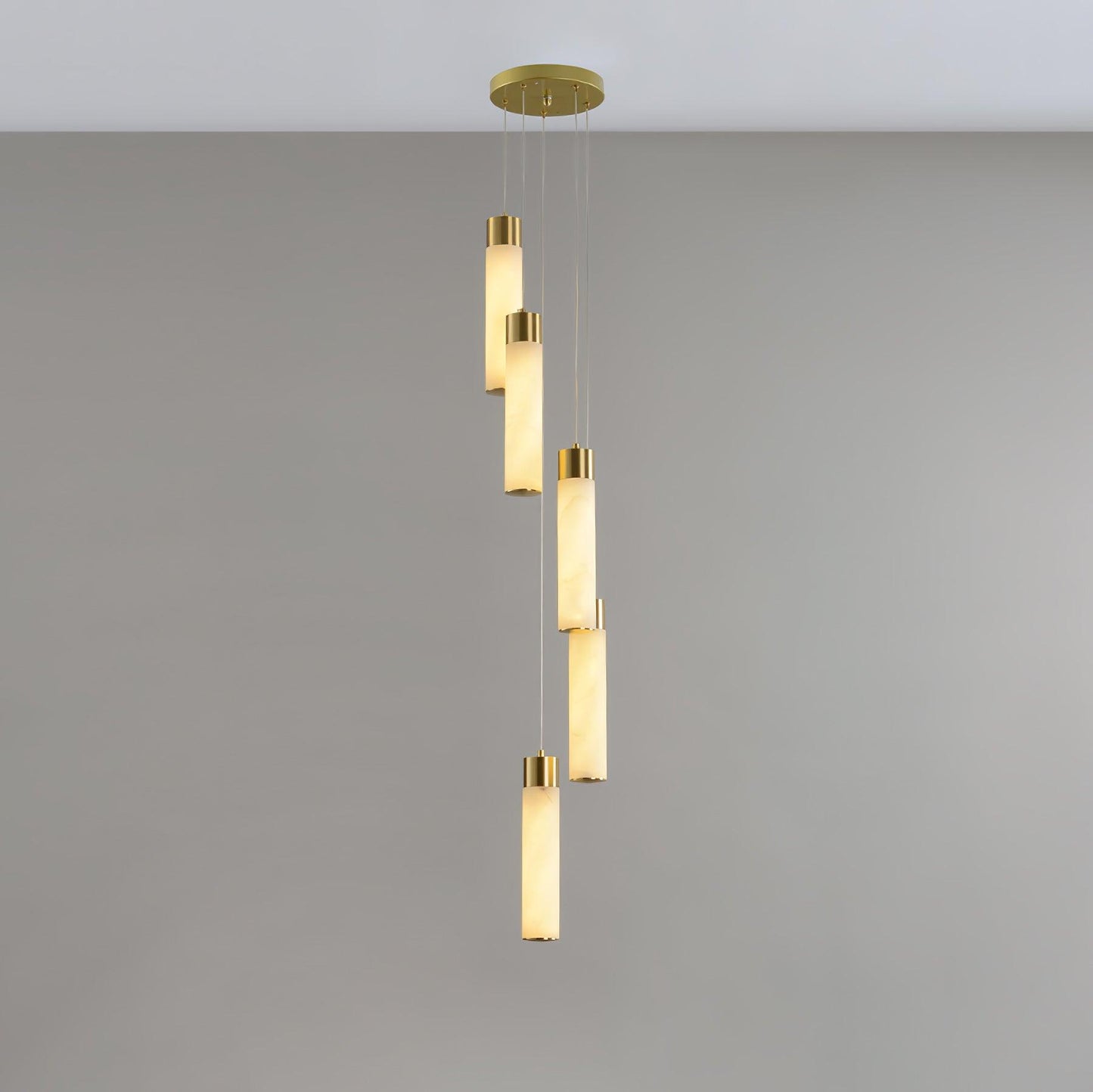 Celestial Alabaster Cascade Chandelier - Elegant Design, Adjustable He