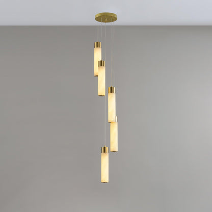 Celestial Alabaster Cascade Chandelier - Elegant Design, Adjustable He