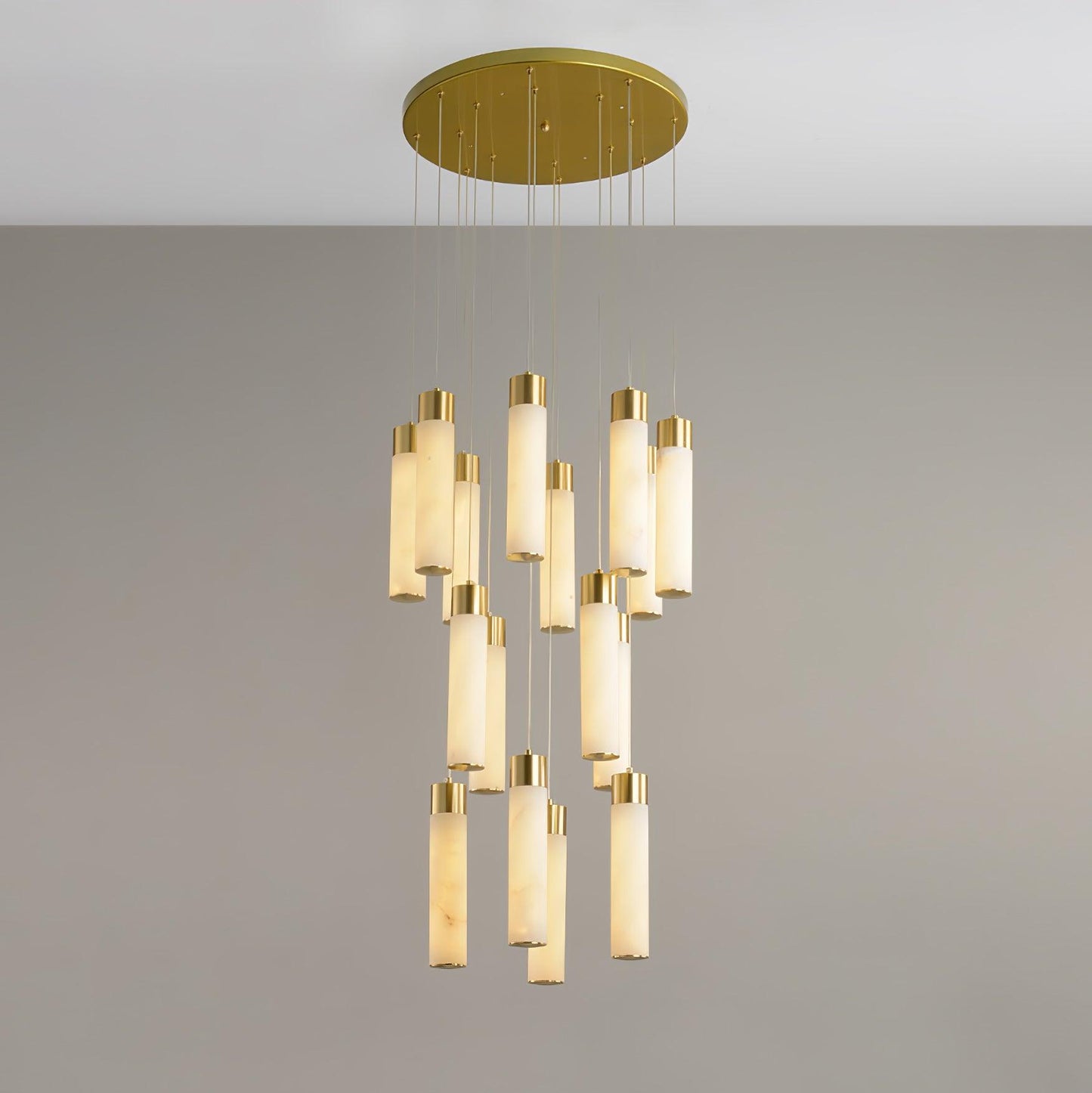 Celestial Alabaster Cascade Chandelier - Elegant Design, Adjustable He