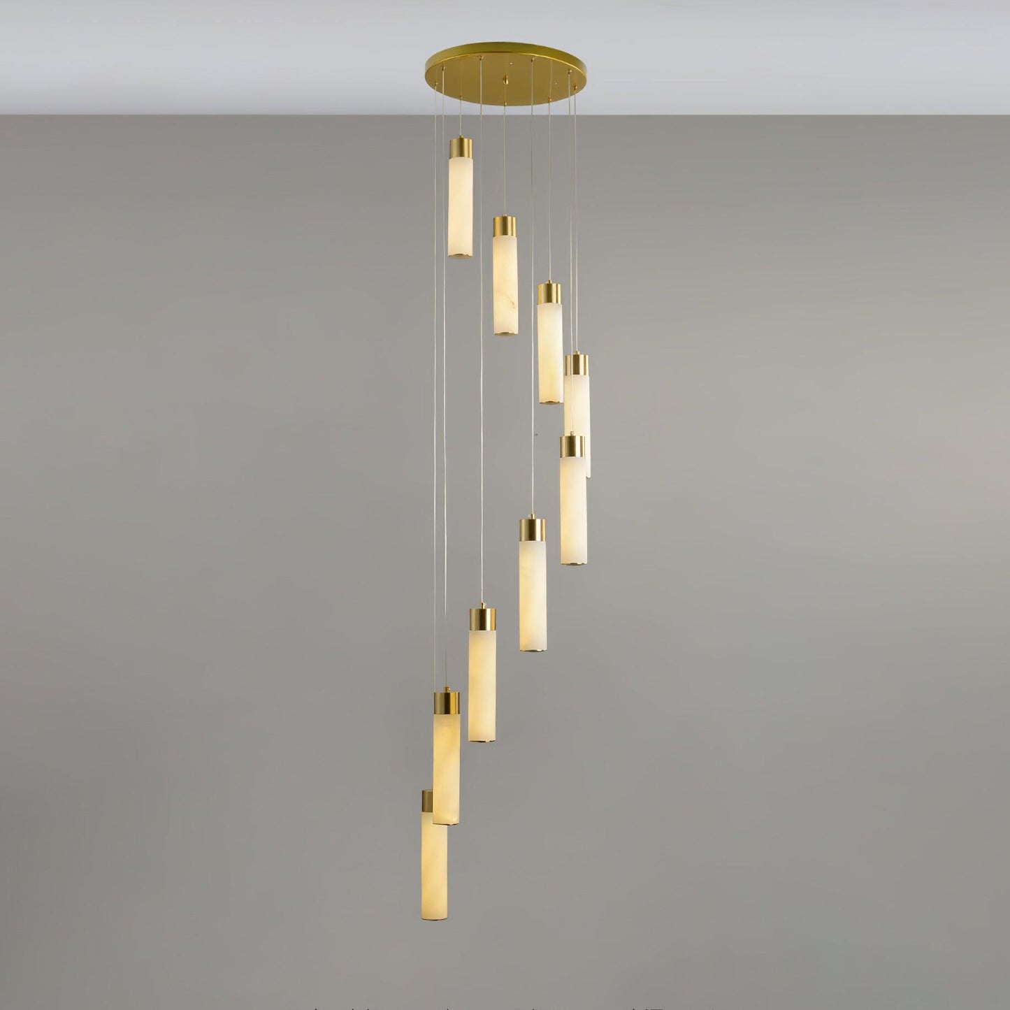 Celestial Alabaster Cascade Chandelier - Elegant Design, Adjustable He