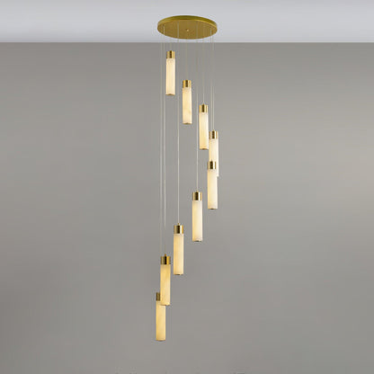 Celestial Alabaster Cascade Chandelier - Elegant Design, Adjustable He