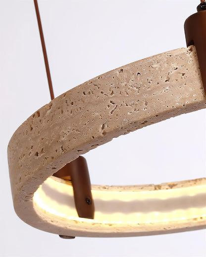 Celestial Orbit Travertine Chandelier - Elegant Design, Adjustable Hei