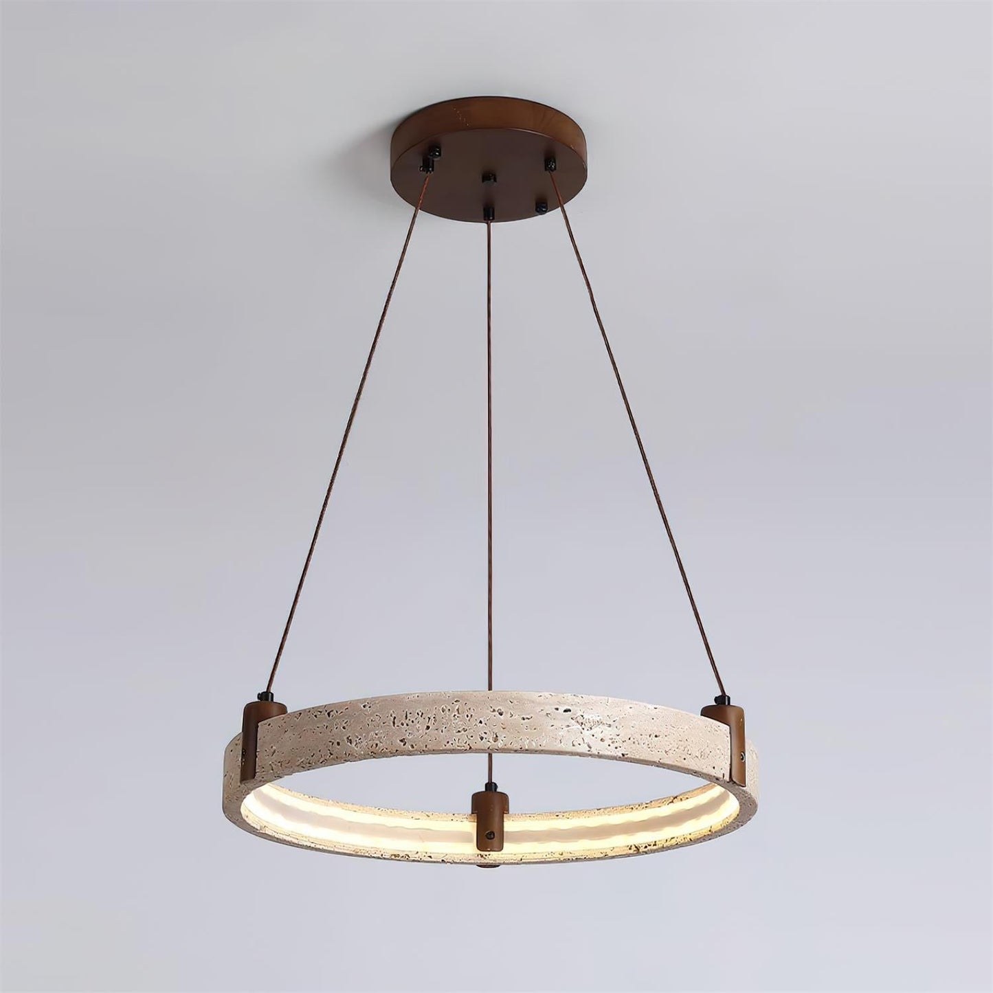 Celestial Orbit Travertine Chandelier - Elegant Design, Adjustable Hei