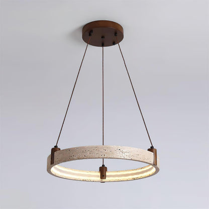 Celestial Orbit Travertine Chandelier - Elegant Design, Adjustable Hei