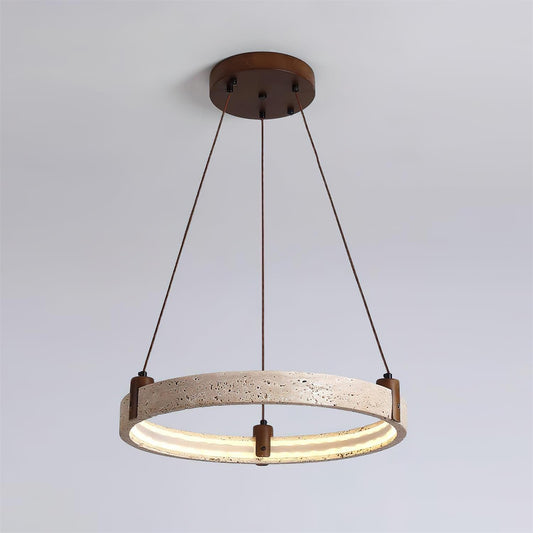 Celestial Orbit Travertine Chandelier - Elegant Design, Adjustable Hei