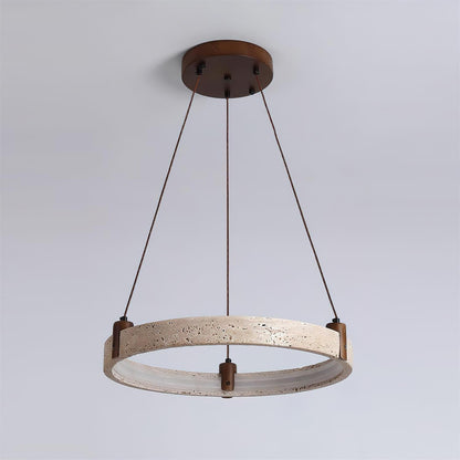 Celestial Orbit Travertine Chandelier - Elegant Design, Adjustable Hei