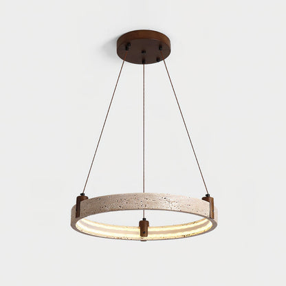 Celestial Orbit Travertine Chandelier - Elegant Design, Adjustable Hei