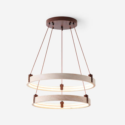 Celestial Orbit Travertine Chandelier - Elegant Design, Adjustable Hei