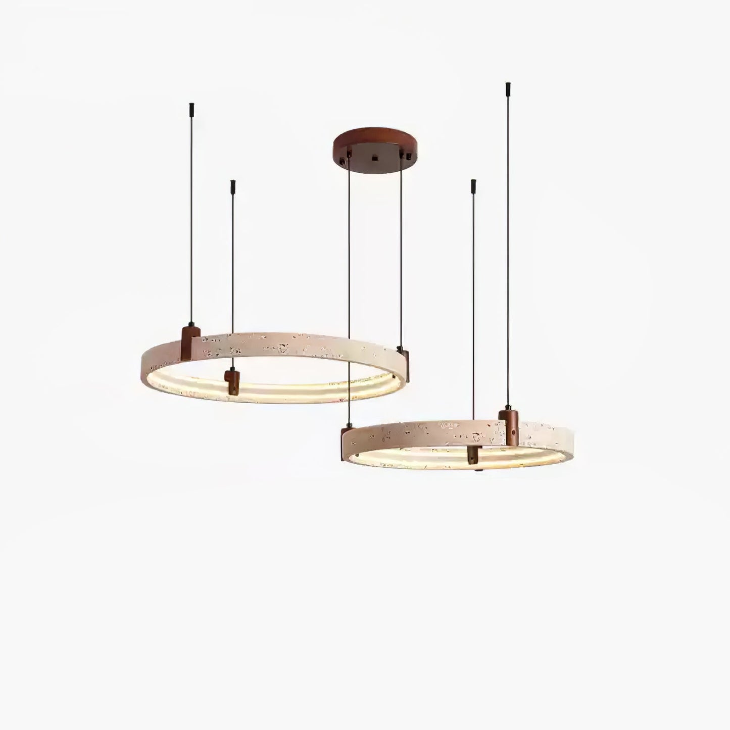 Celestial Orbit Travertine Chandelier - Elegant Design, Adjustable Hei