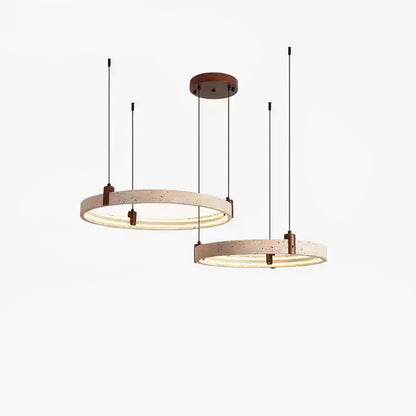 Celestial Orbit Travertine Chandelier - Elegant Design, Adjustable Hei