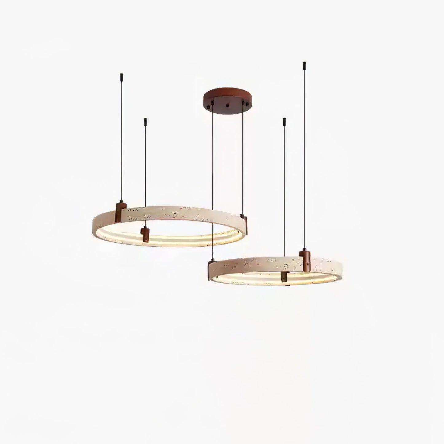 Celestial Orbit Travertine Chandelier - Elegant Design, Adjustable Hei