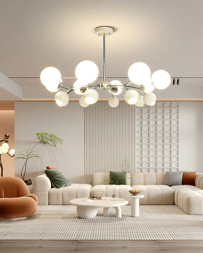 Celestial Spheres Chandelier - Elegant Design with Adjustable Height &