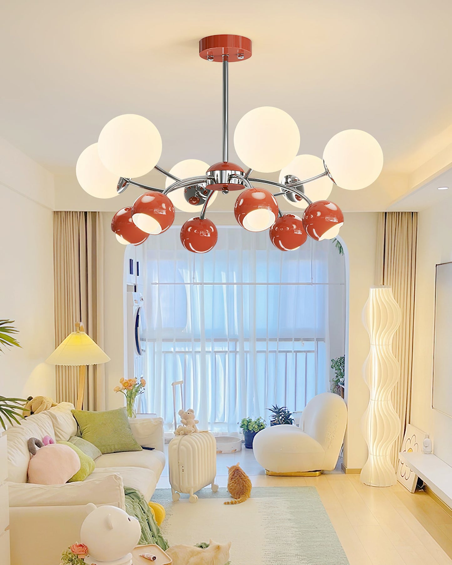Celestial Spheres Chandelier - Elegant Design with Adjustable Height &
