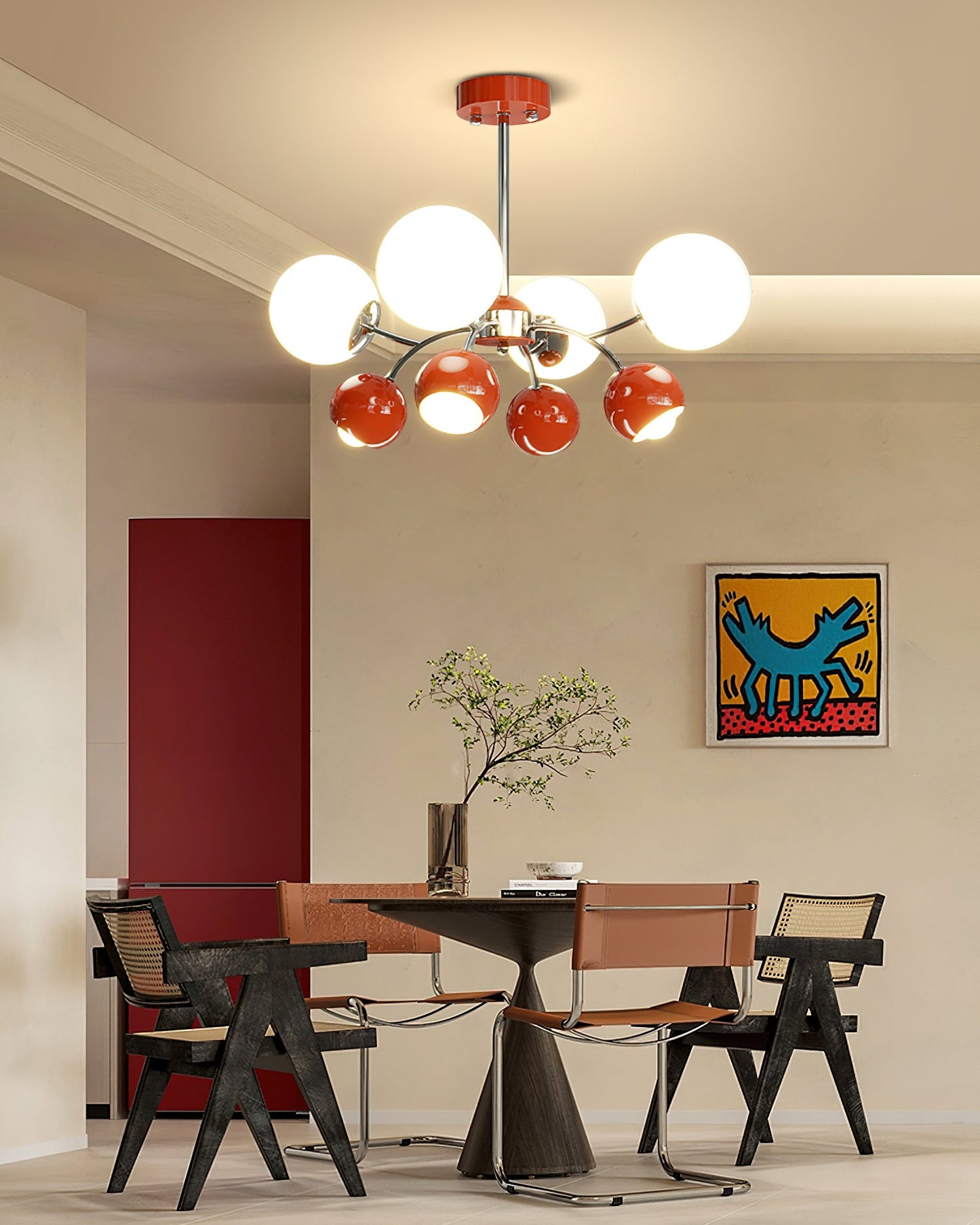 Celestial Spheres Chandelier - Elegant Design with Adjustable Height &
