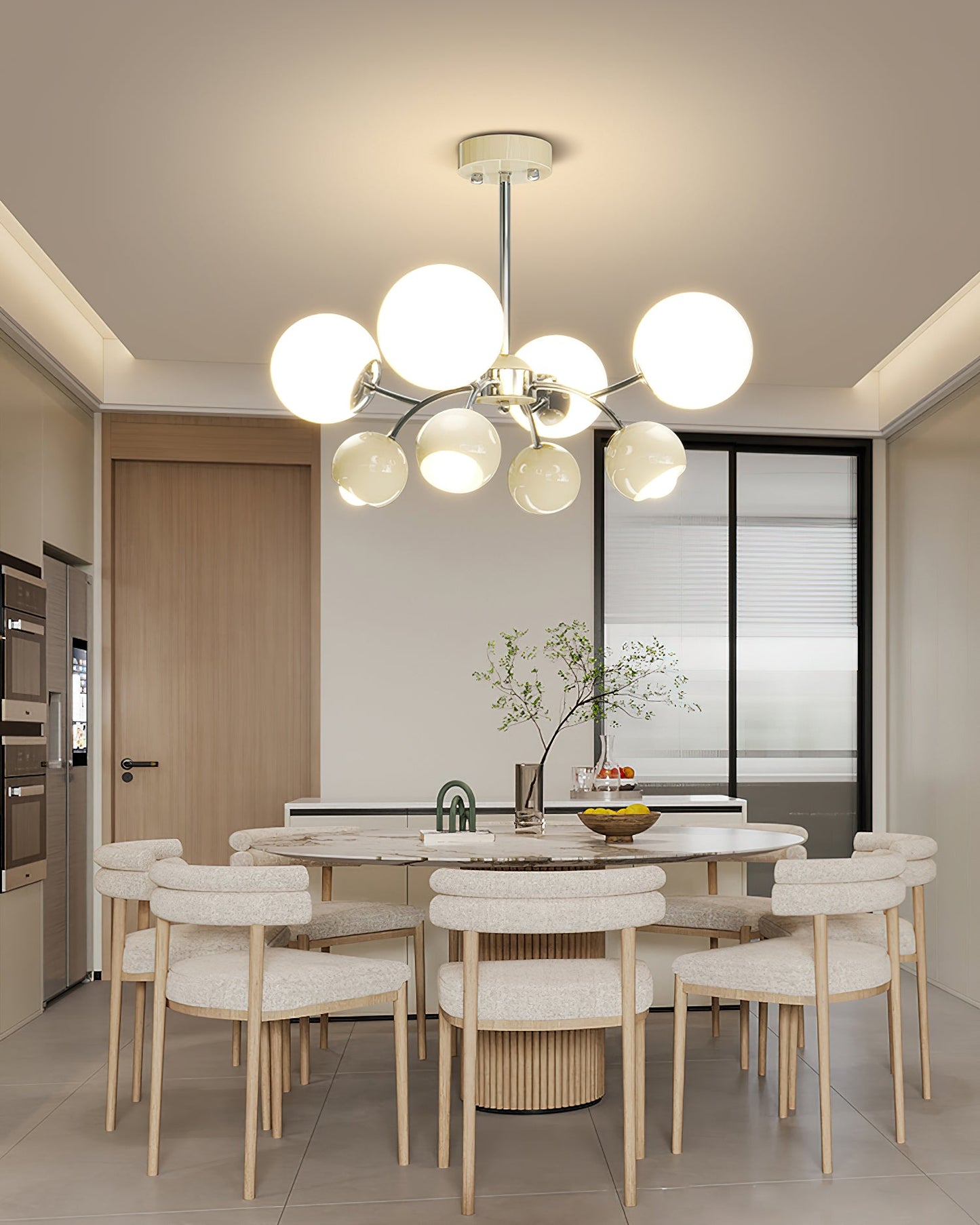 Celestial Spheres Chandelier - Elegant Design with Adjustable Height &