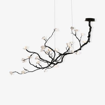 Elegant Ceramic Flower Chandelier - Adjustable Height, Soft Lighting