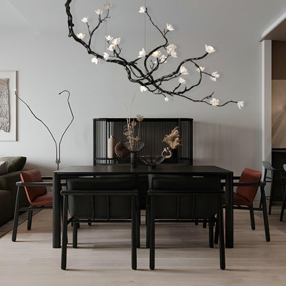 Elegant Ceramic Flower Chandelier - Adjustable Height, Soft Lighting