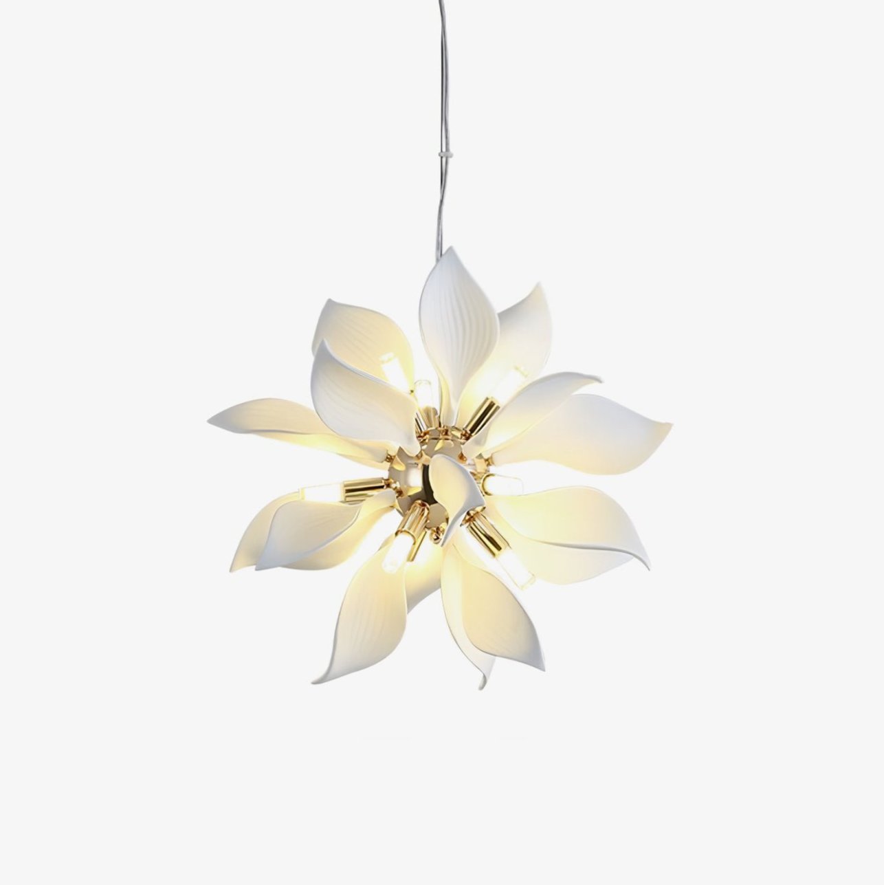 Ceramic Petals Blooming Chandelier - Elegant Design, LED Compatible