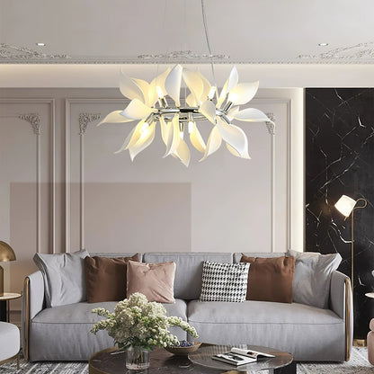 Ceramic Petals Blooming Chandelier - Elegant Design, LED Compatible