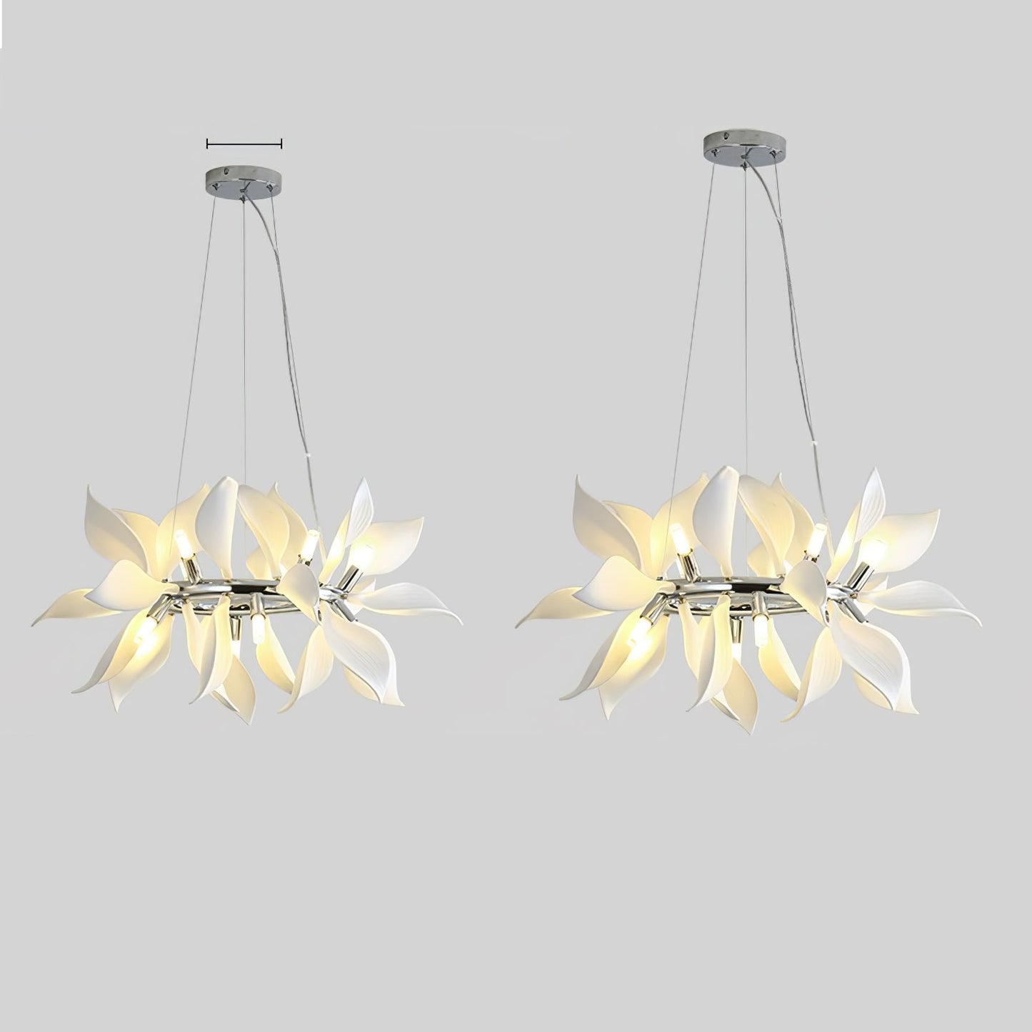 Ceramic Petals Blooming Chandelier - Elegant Design, LED Compatible