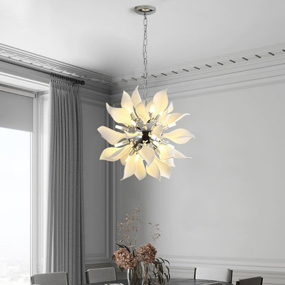 Ceramic Petals Blooming Chandelier - Elegant Design, LED Compatible