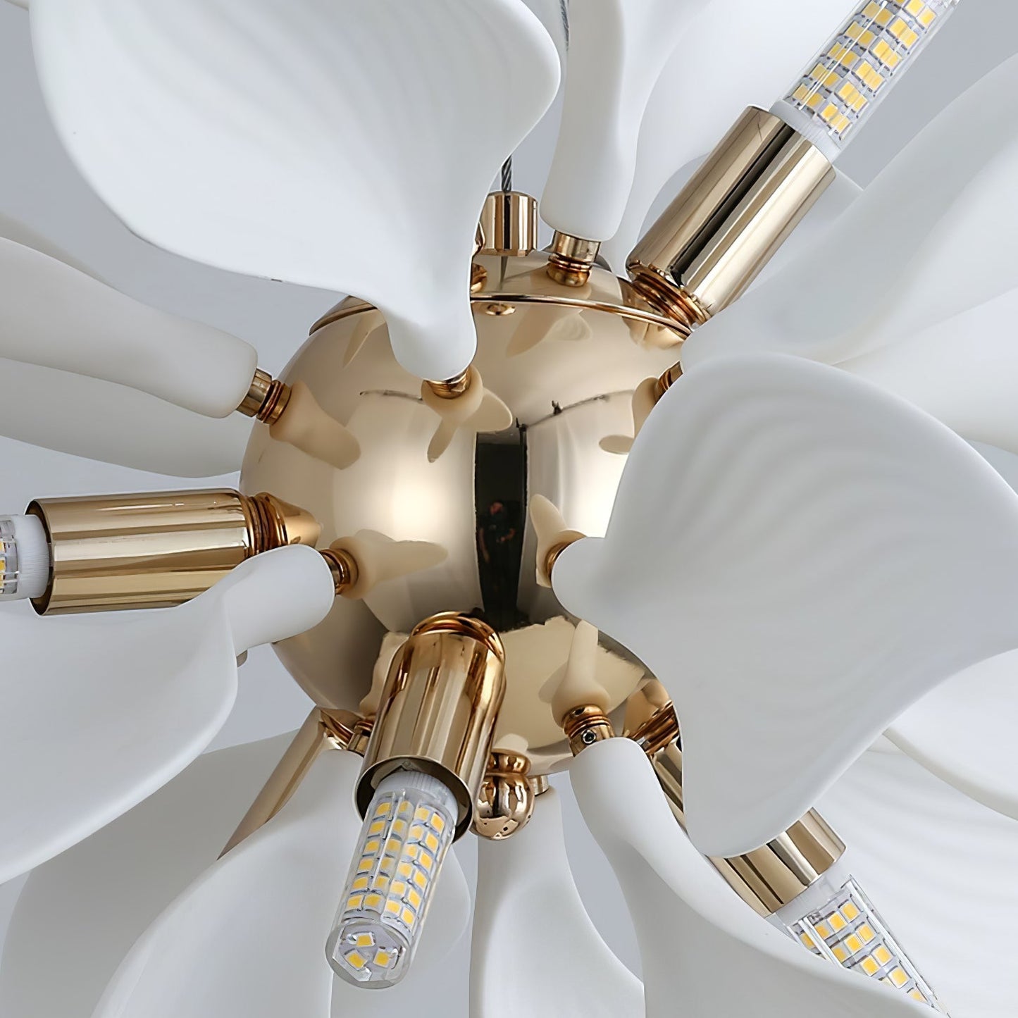 Ceramic Petals Blooming Chandelier - Elegant Design, LED Compatible