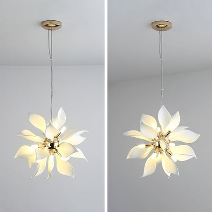 Ceramic Petals Blooming Chandelier - Elegant Design, LED Compatible
