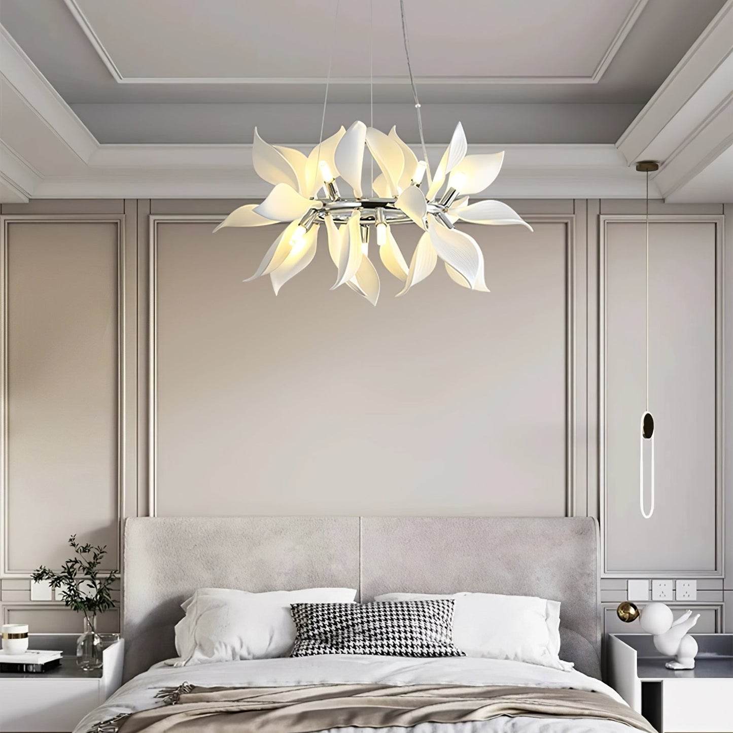 Ceramic Petals Blooming Chandelier - Elegant Design, LED Compatible