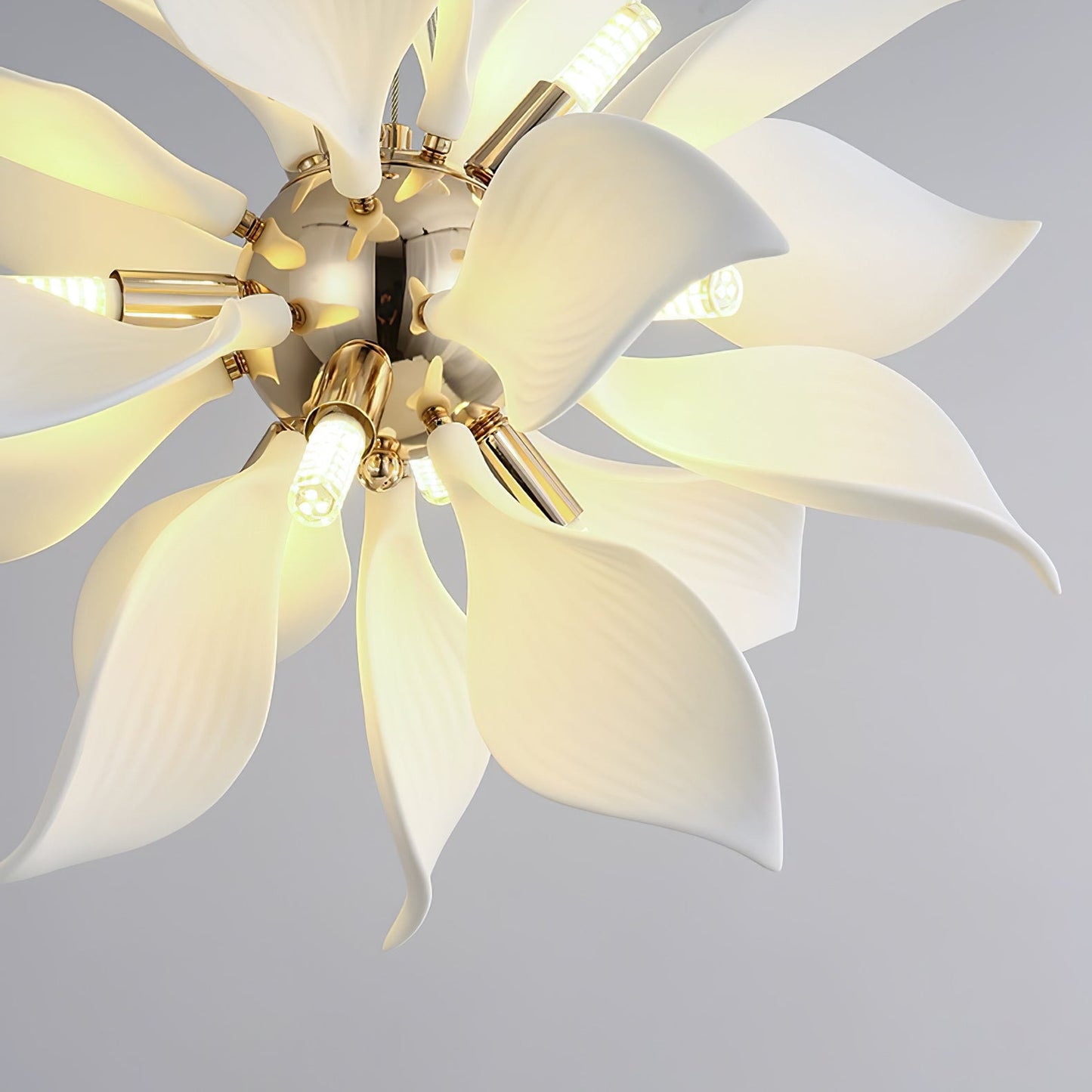 Ceramic Petals Blooming Chandelier - Elegant Design, LED Compatible