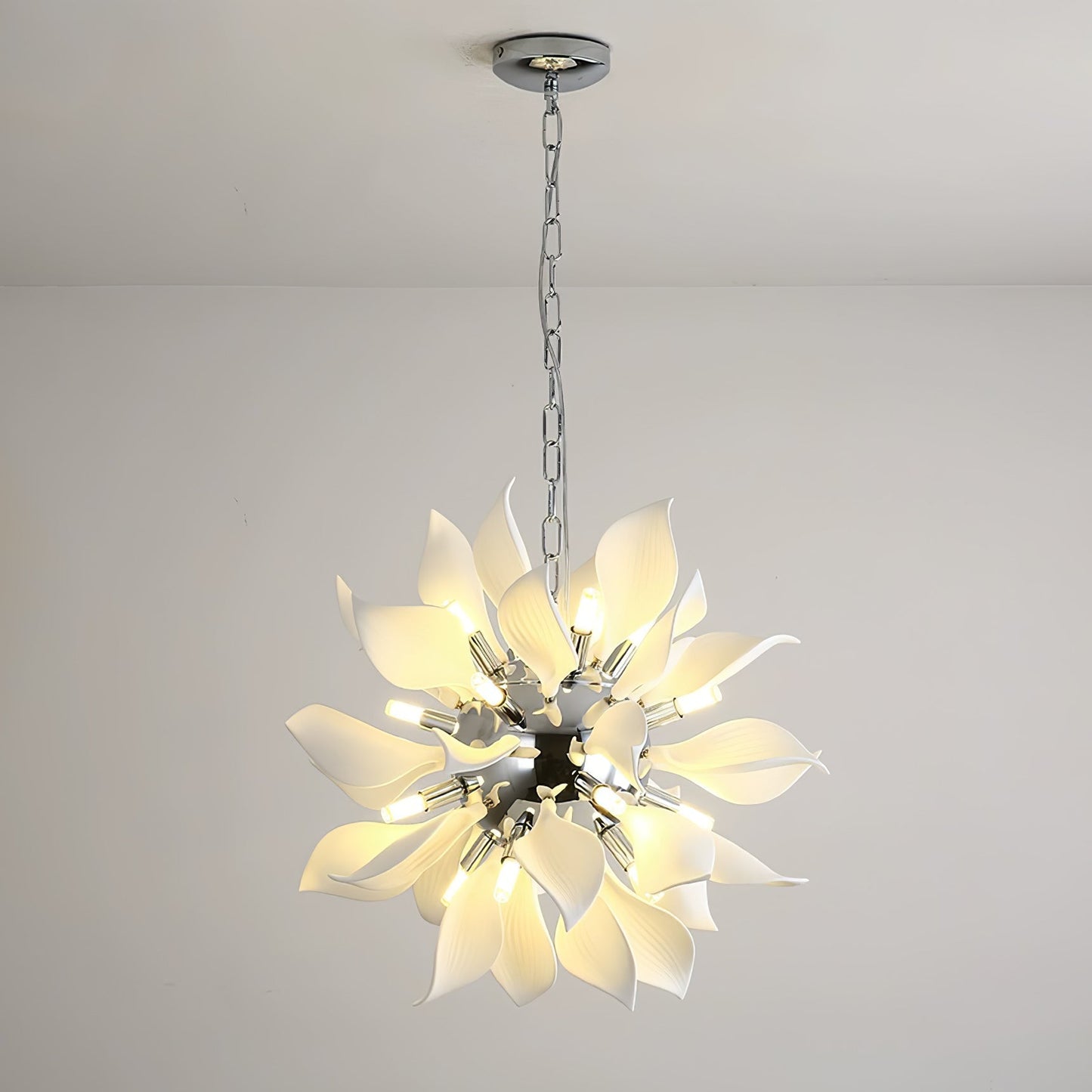 Ceramic Petals Blooming Chandelier - Elegant Design, LED Compatible
