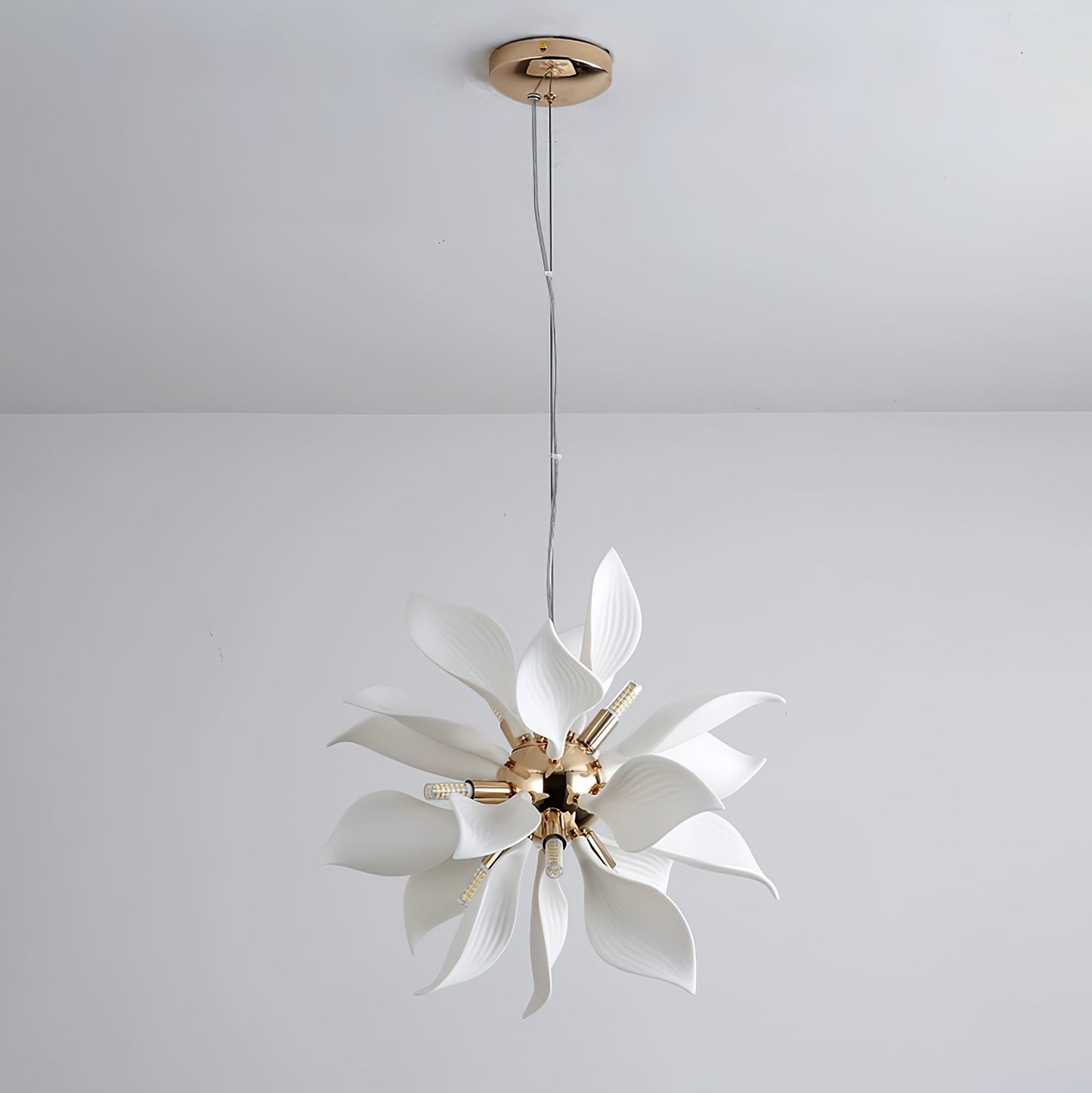 Ceramic Petals Blooming Chandelier - Elegant Design, LED Compatible