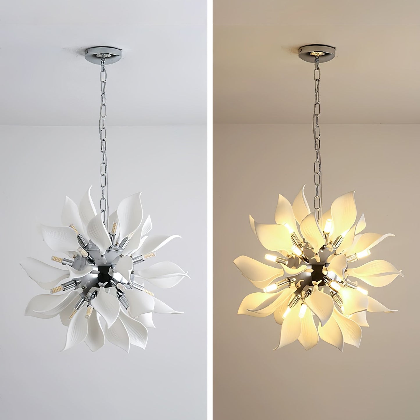 Ceramic Petals Blooming Chandelier - Elegant Design, LED Compatible