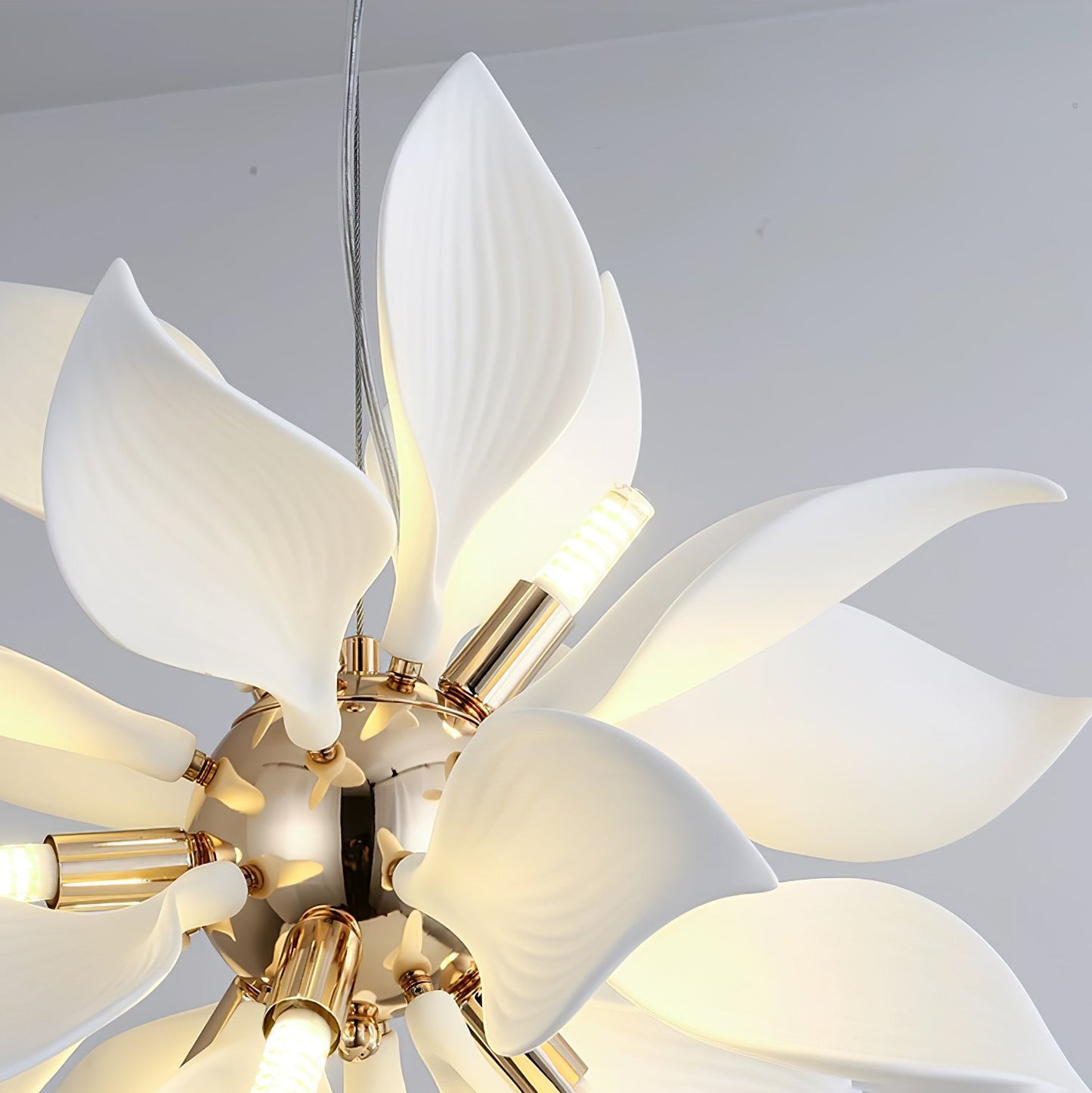 Ceramic Petals Blooming Chandelier - Elegant Design, LED Compatible