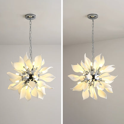 Ceramic Petals Blooming Chandelier - Elegant Design, LED Compatible
