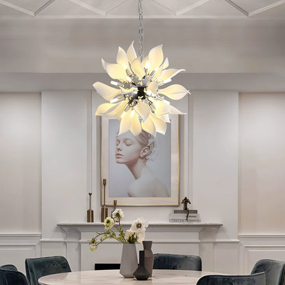 Ceramic Petals Blooming Chandelier - Elegant Design, LED Compatible