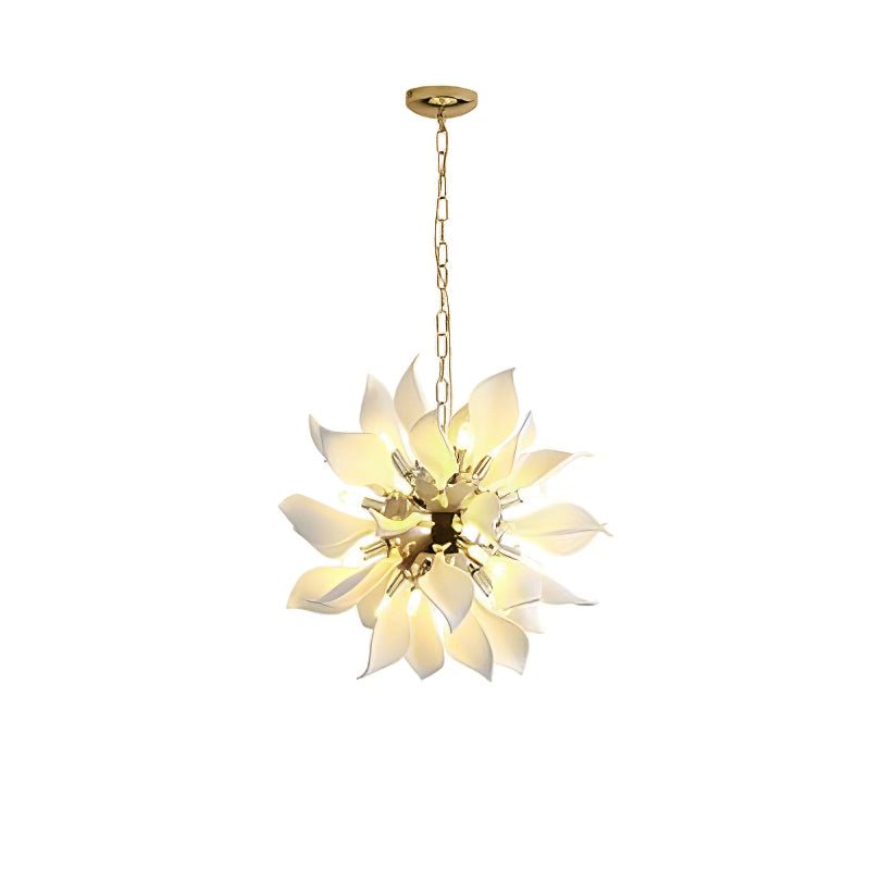 Ceramic Petals Blooming Chandelier - Elegant Design, LED Compatible