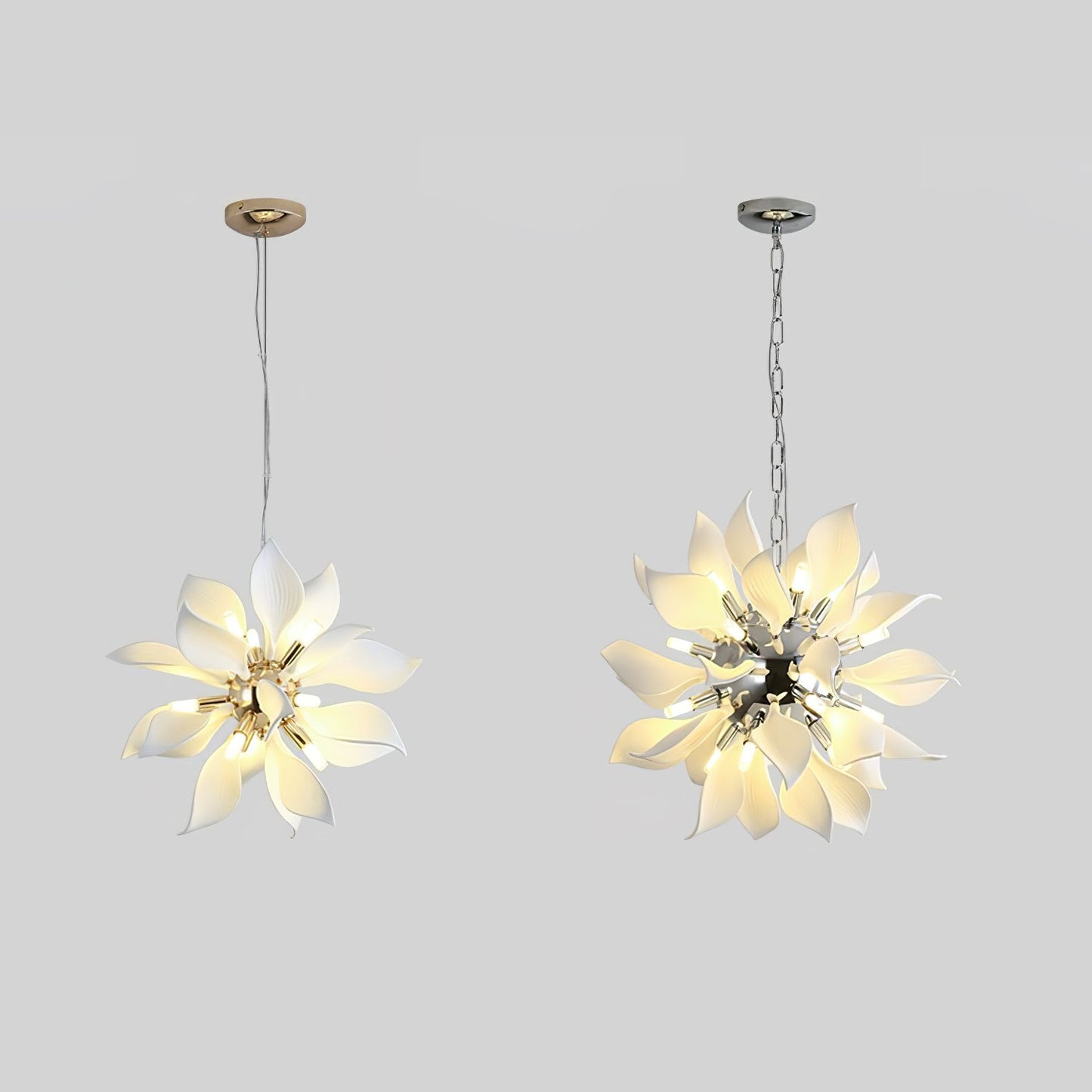 Ceramic Petals Blooming Chandelier - Elegant Design, LED Compatible