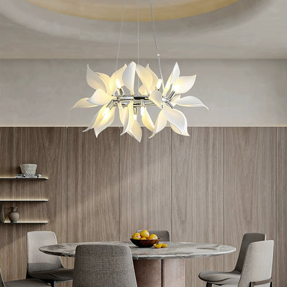 Ceramic Petals Blooming Chandelier - Elegant Design, LED Compatible