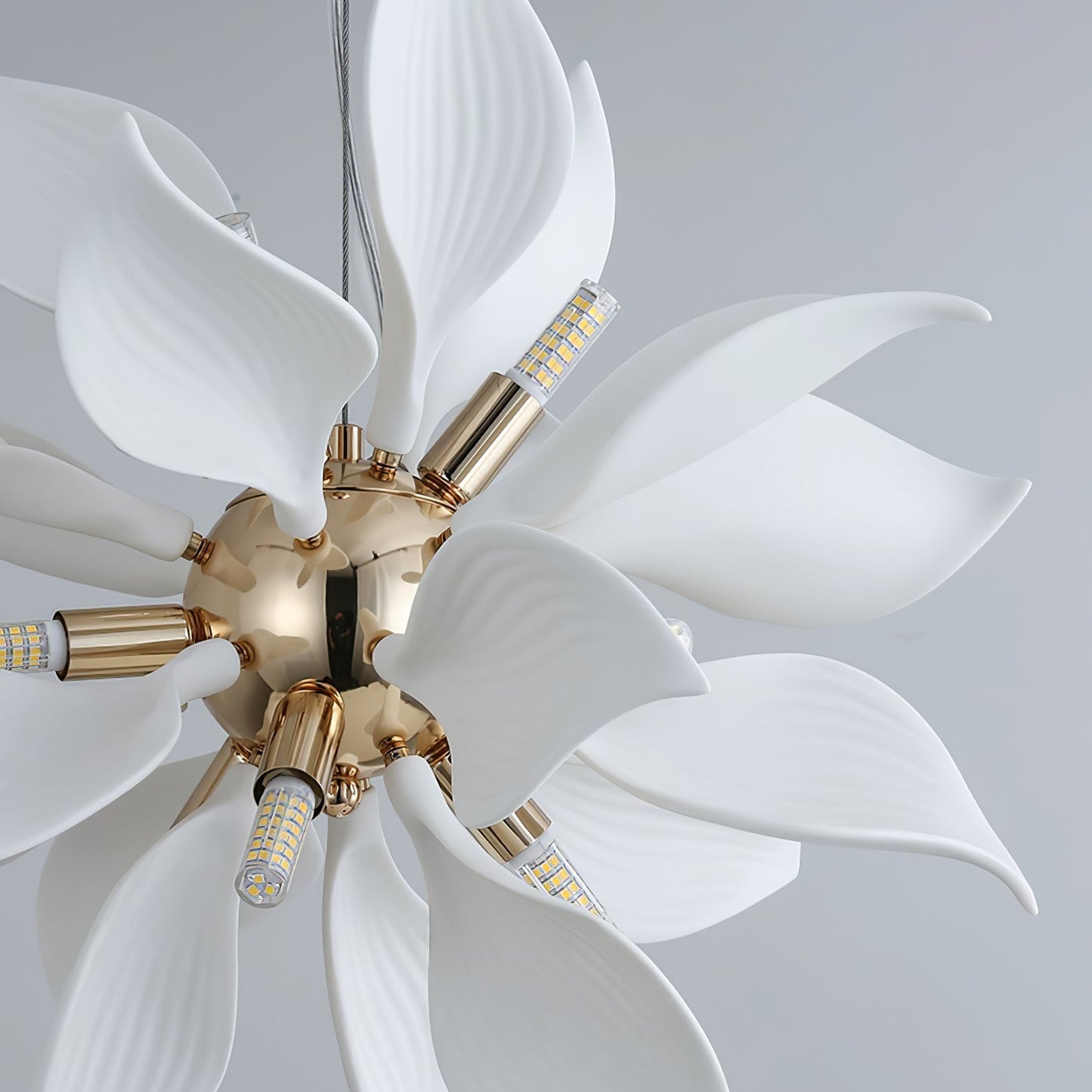 Ceramic Petals Blooming Chandelier - Elegant Design, LED Compatible