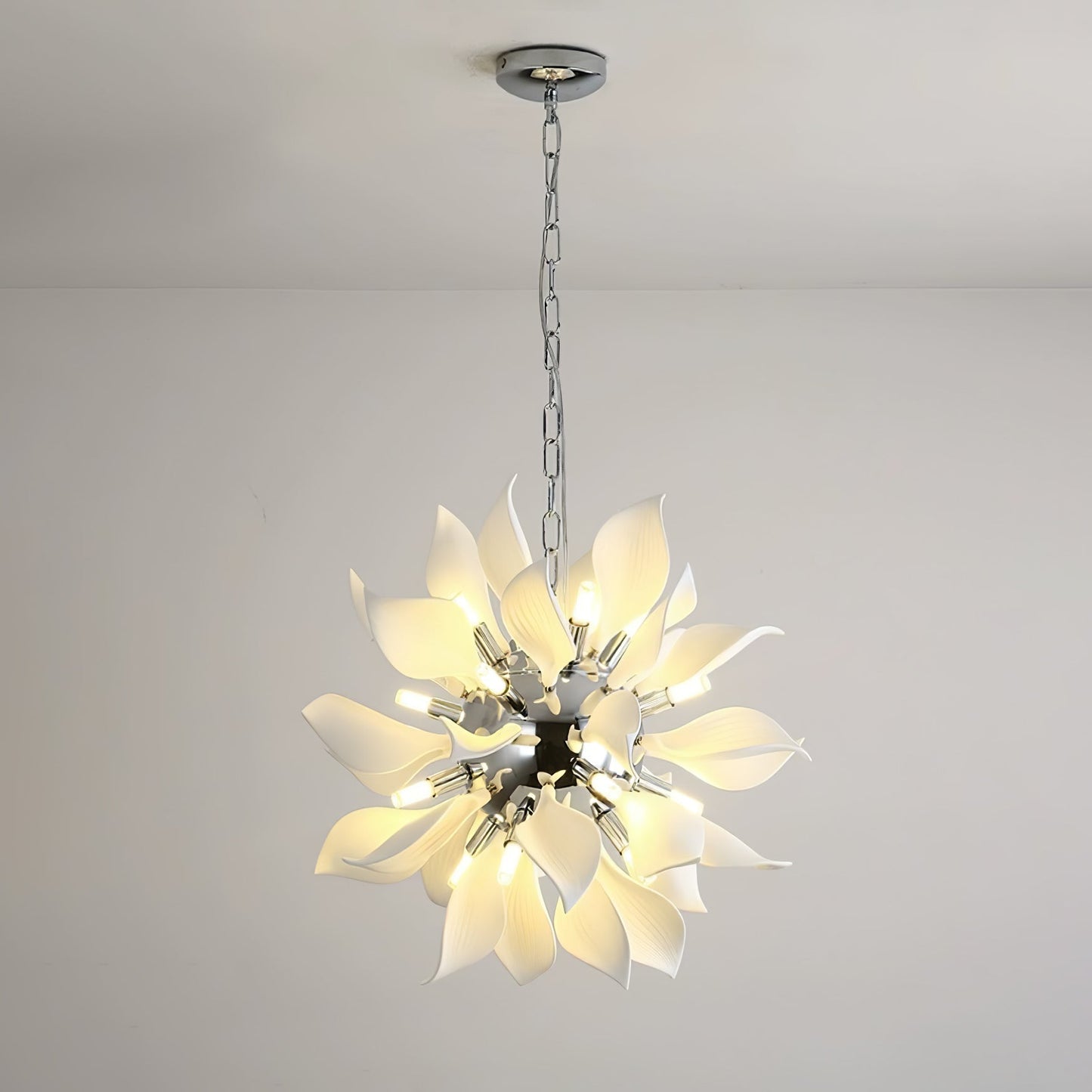 Ceramic Petals Blooming Chandelier - Elegant Design, LED Compatible
