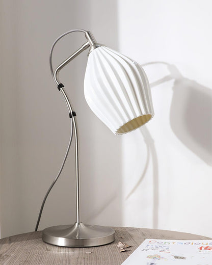 Ceramic Ribbed Table Lamp - Adjustable Brightness & Modern Design